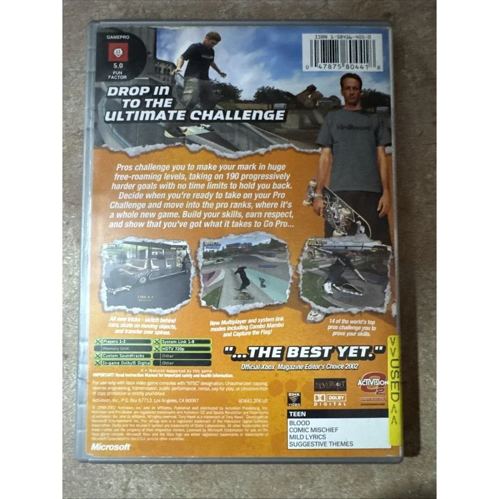 Tony Hawk Pro Skater 4 (Original Xbox) *Complete CIB w/ Reg Card - Tested*
